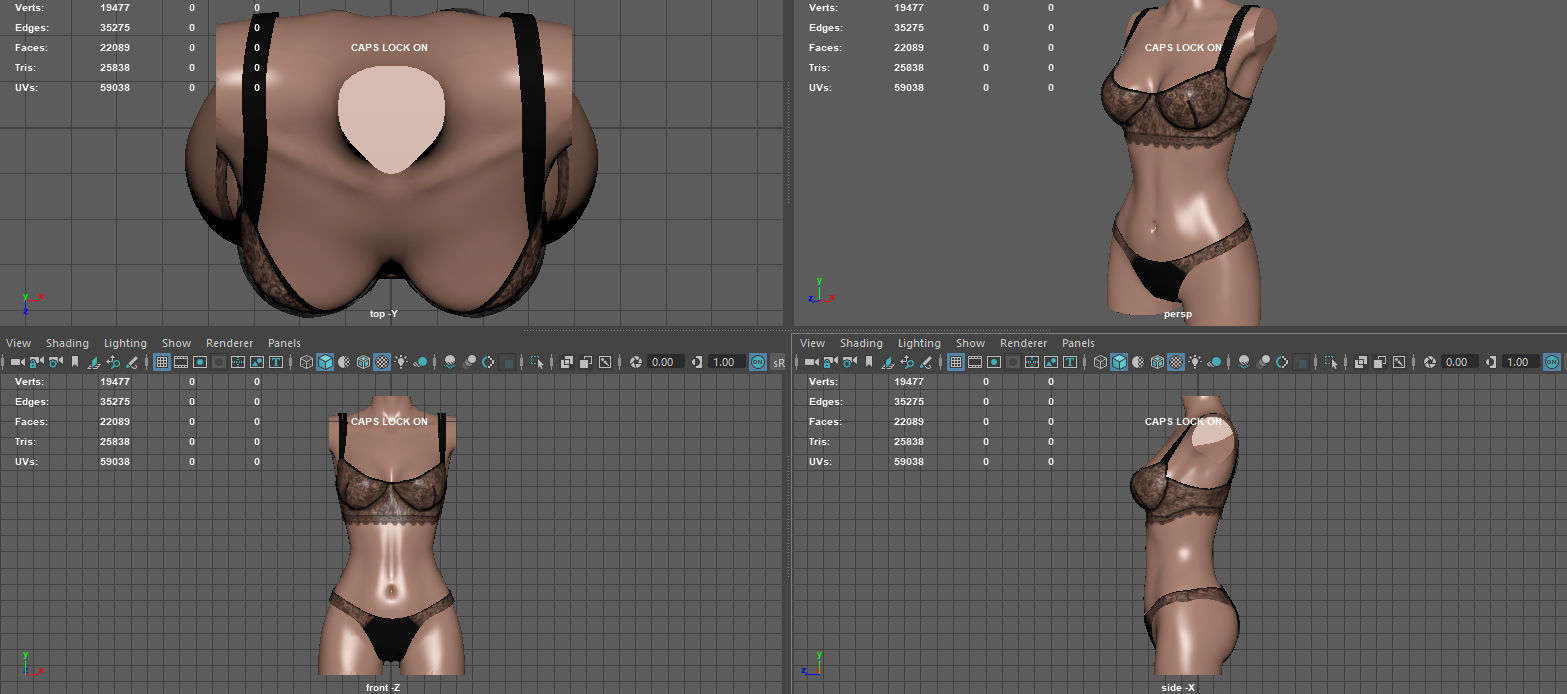WOMEN S UNDERWEAR Low-poly 3D model_13