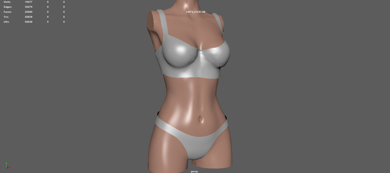 WOMEN S UNDERWEAR Low-poly 3D model_9