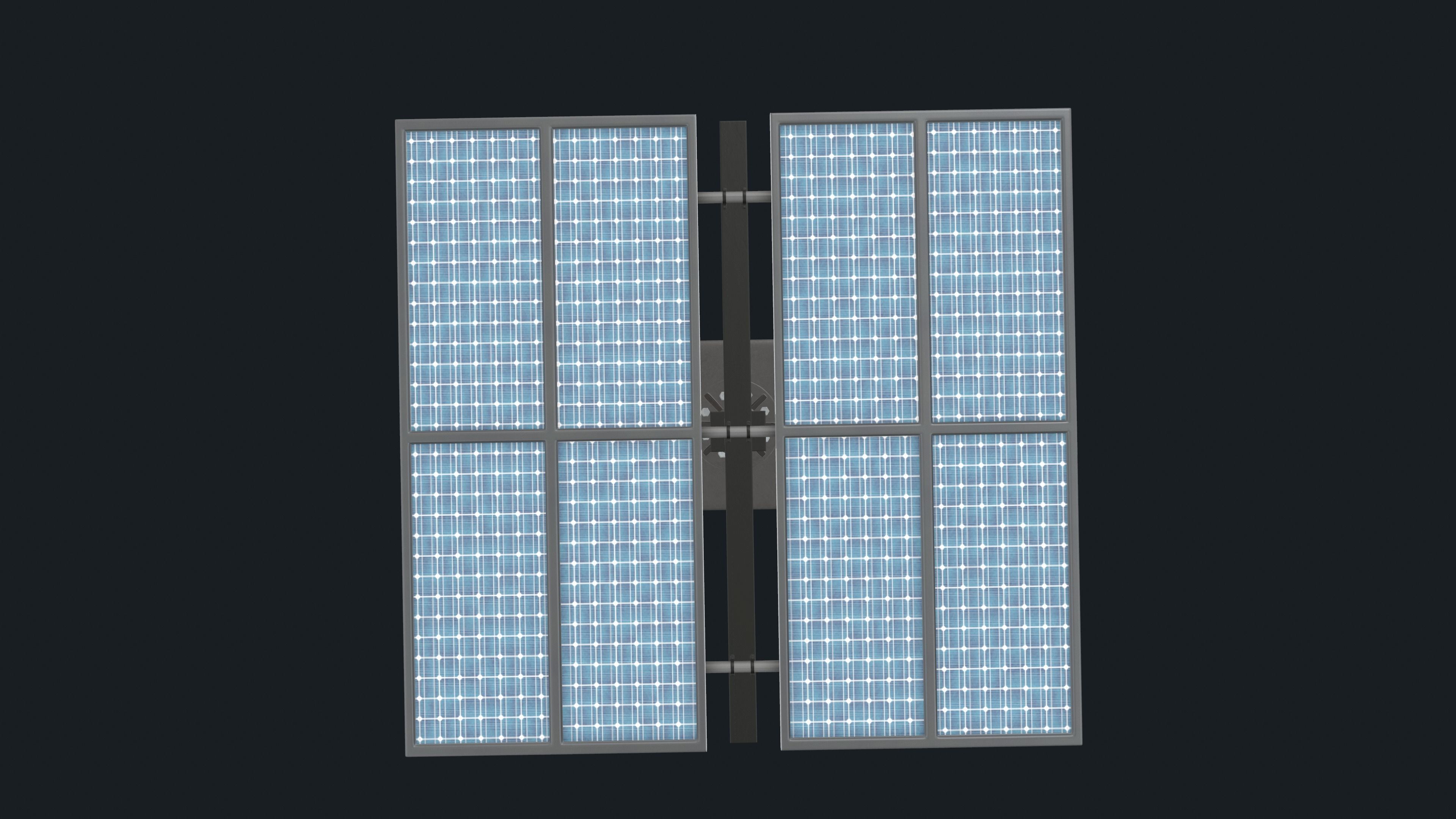 Solar battery Low-poly 3D model_2