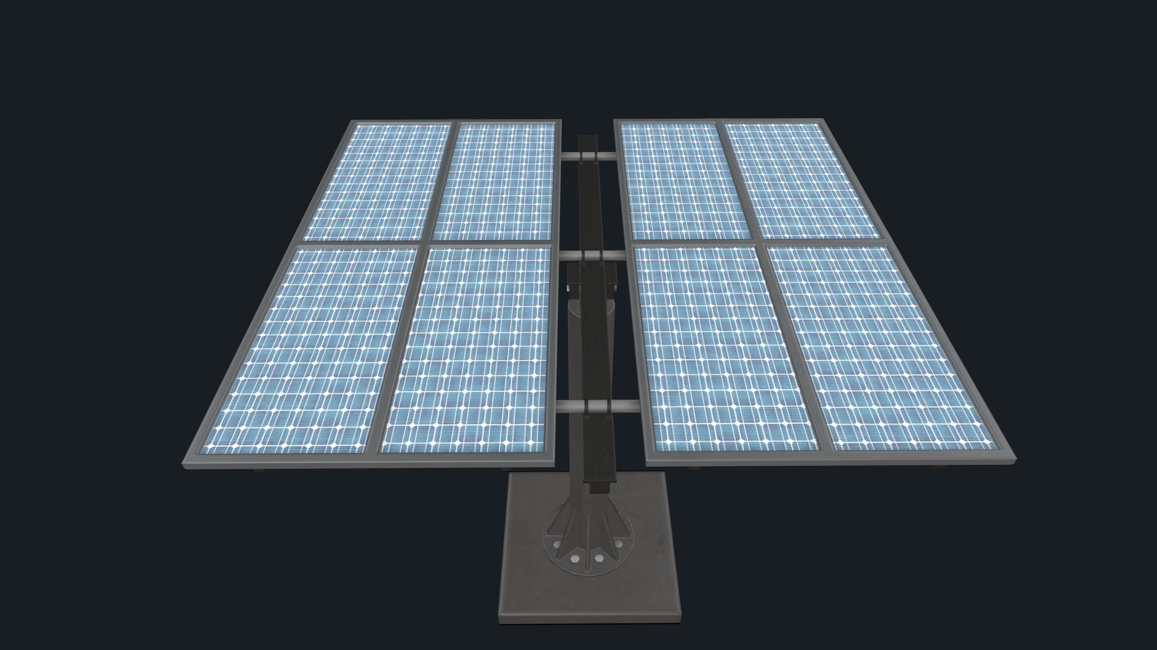Solar battery Low-poly 3D model_4