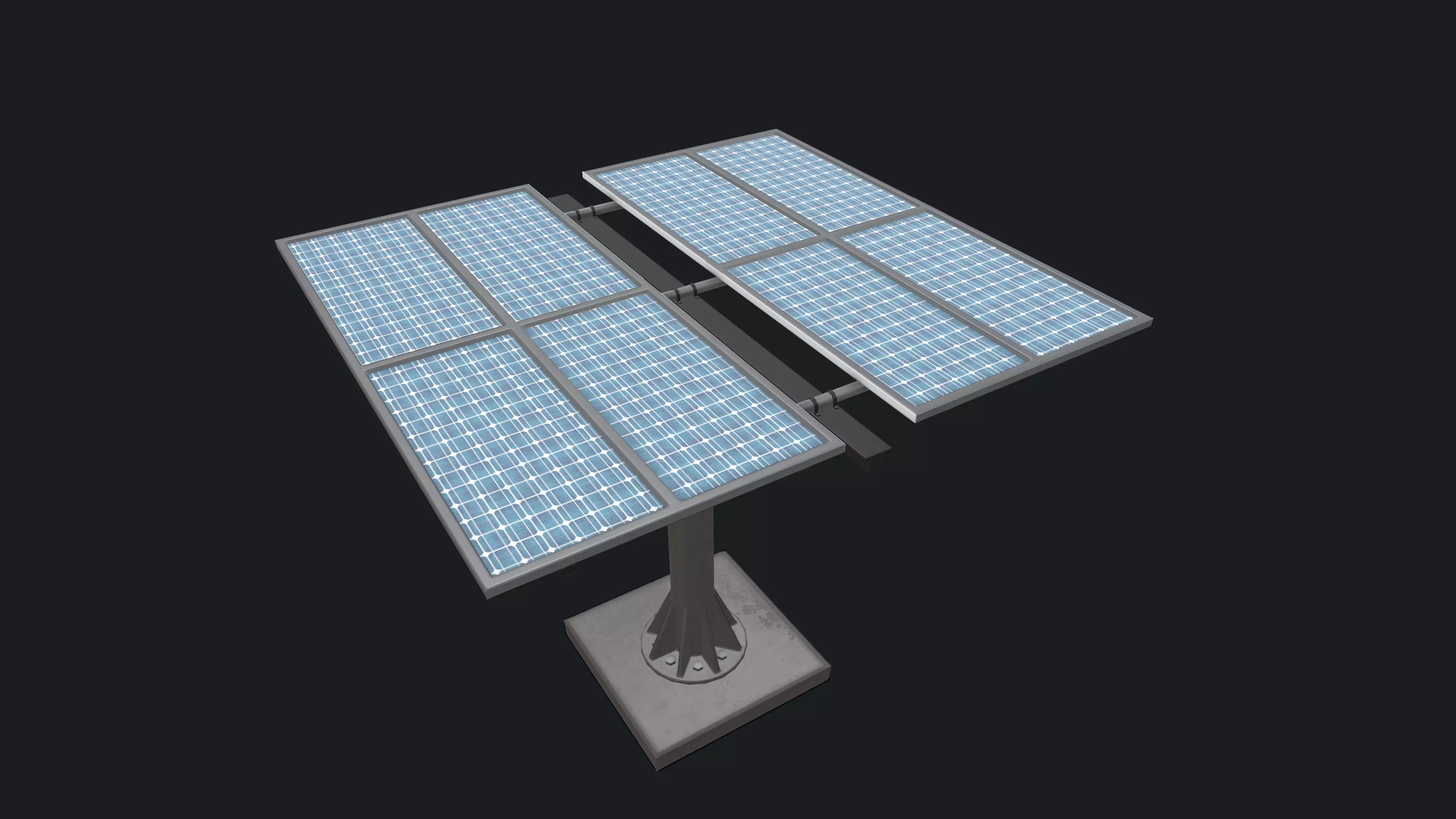 Solar battery Low-poly 3D model_0