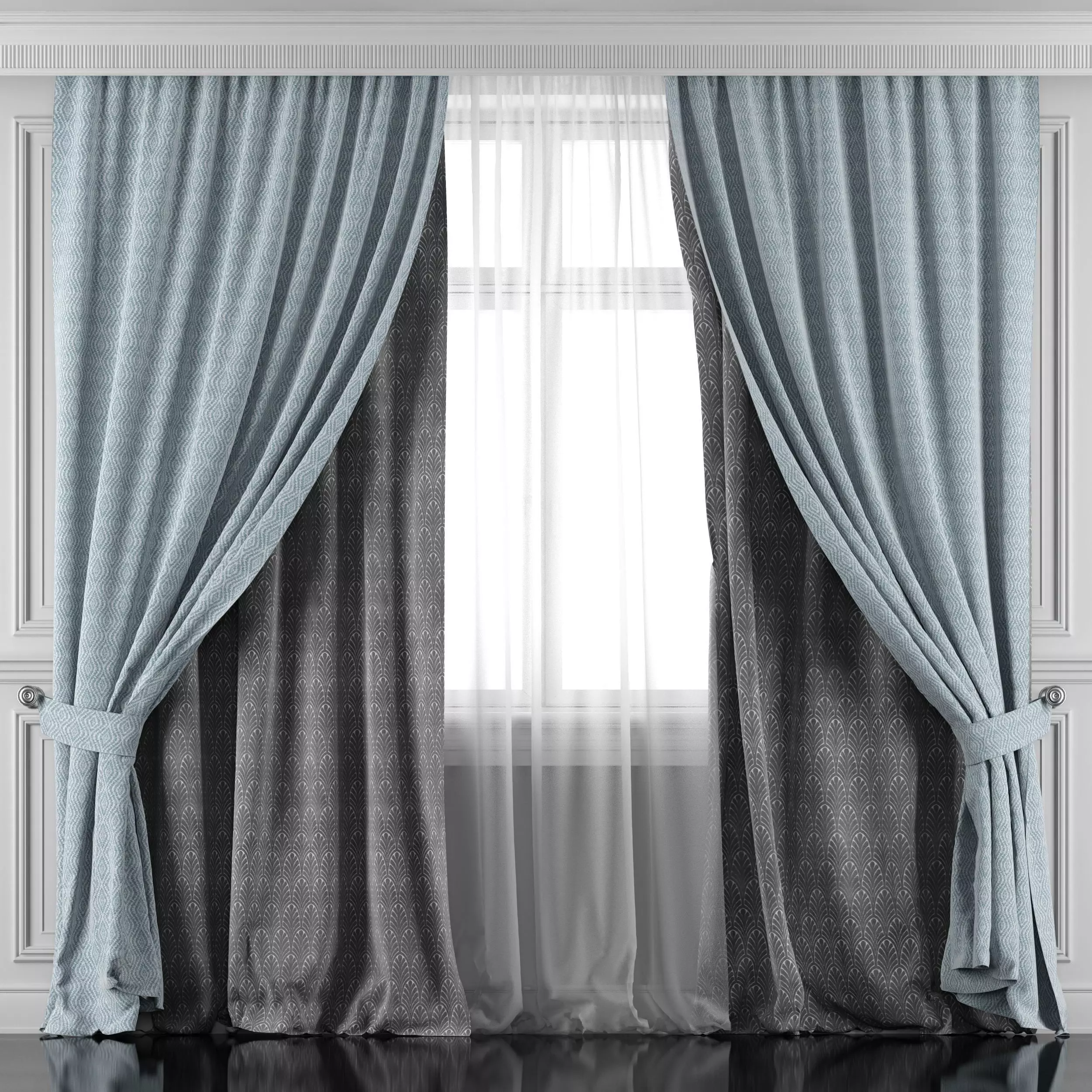 Curtain Set 406 3D model_0