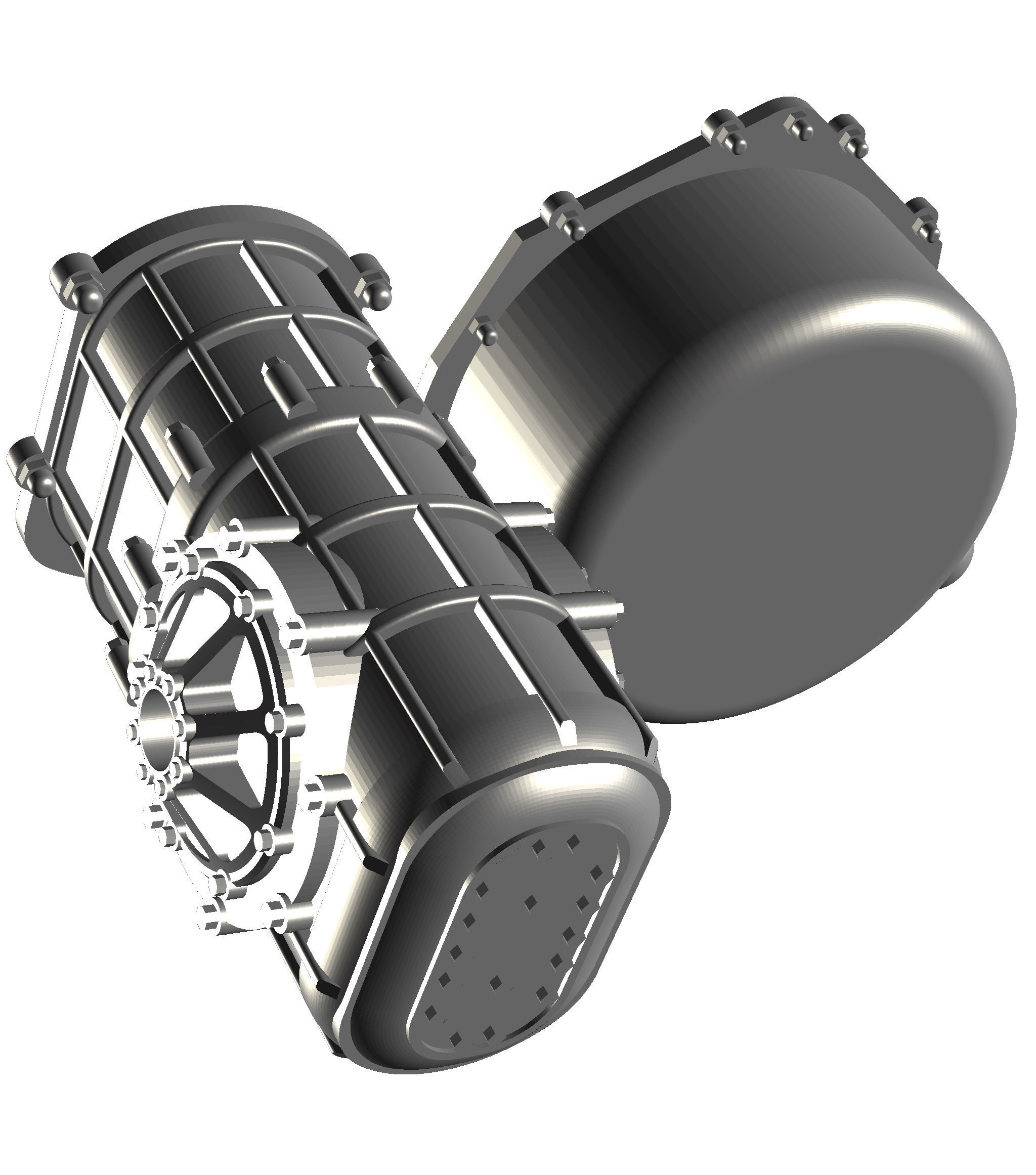 Transaxle Sequential Gearbox Transmission w bellhousing 3D model 3D