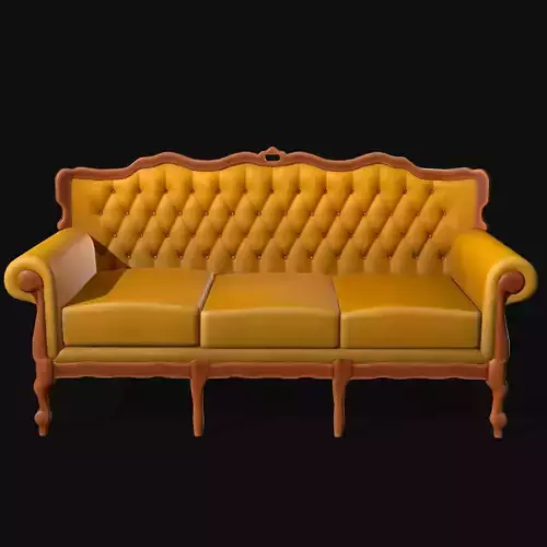 Sofa Antique Stylized Low-poly 3D model