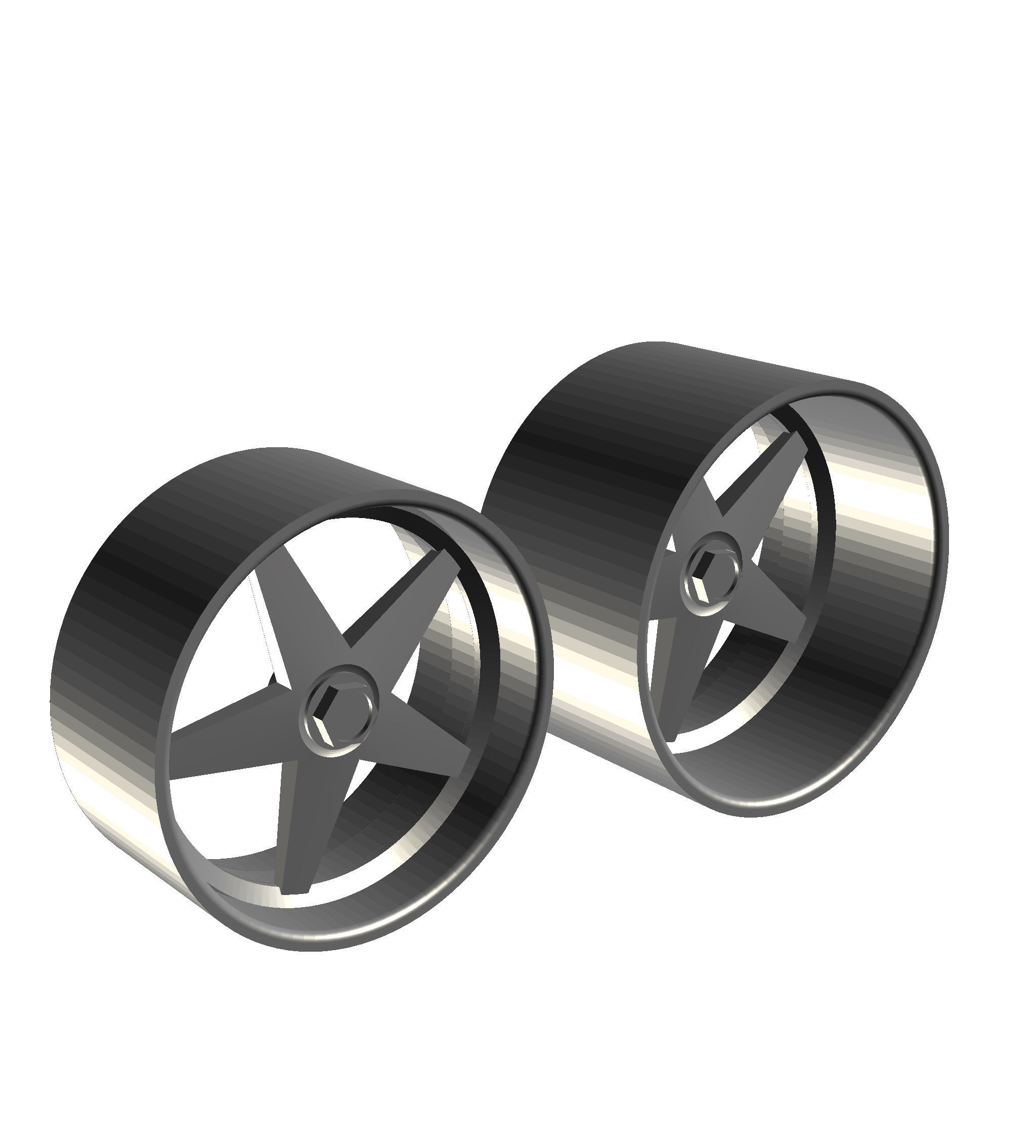 MOMO Star 3 pce Wheels staggered rims deep dish 3D print model_7