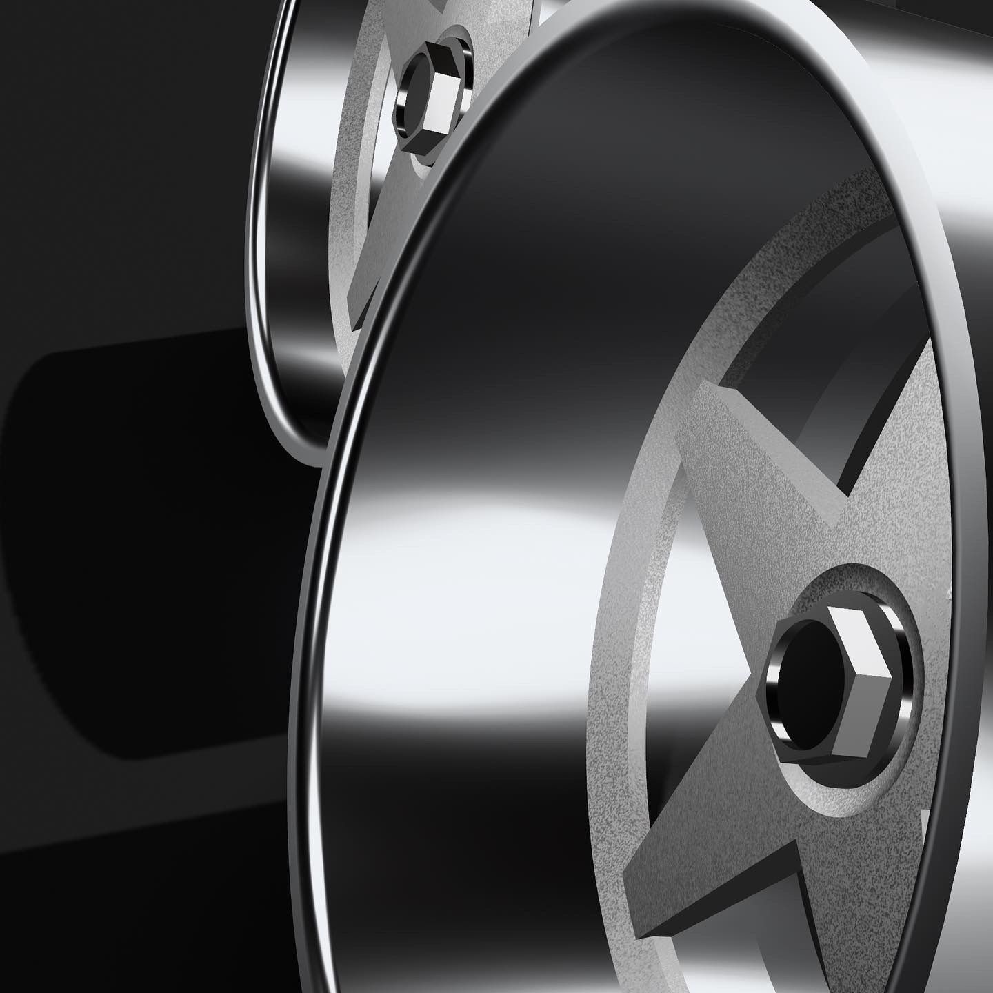 MOMO Star 3 pce Wheels staggered rims deep dish 3D print model_4