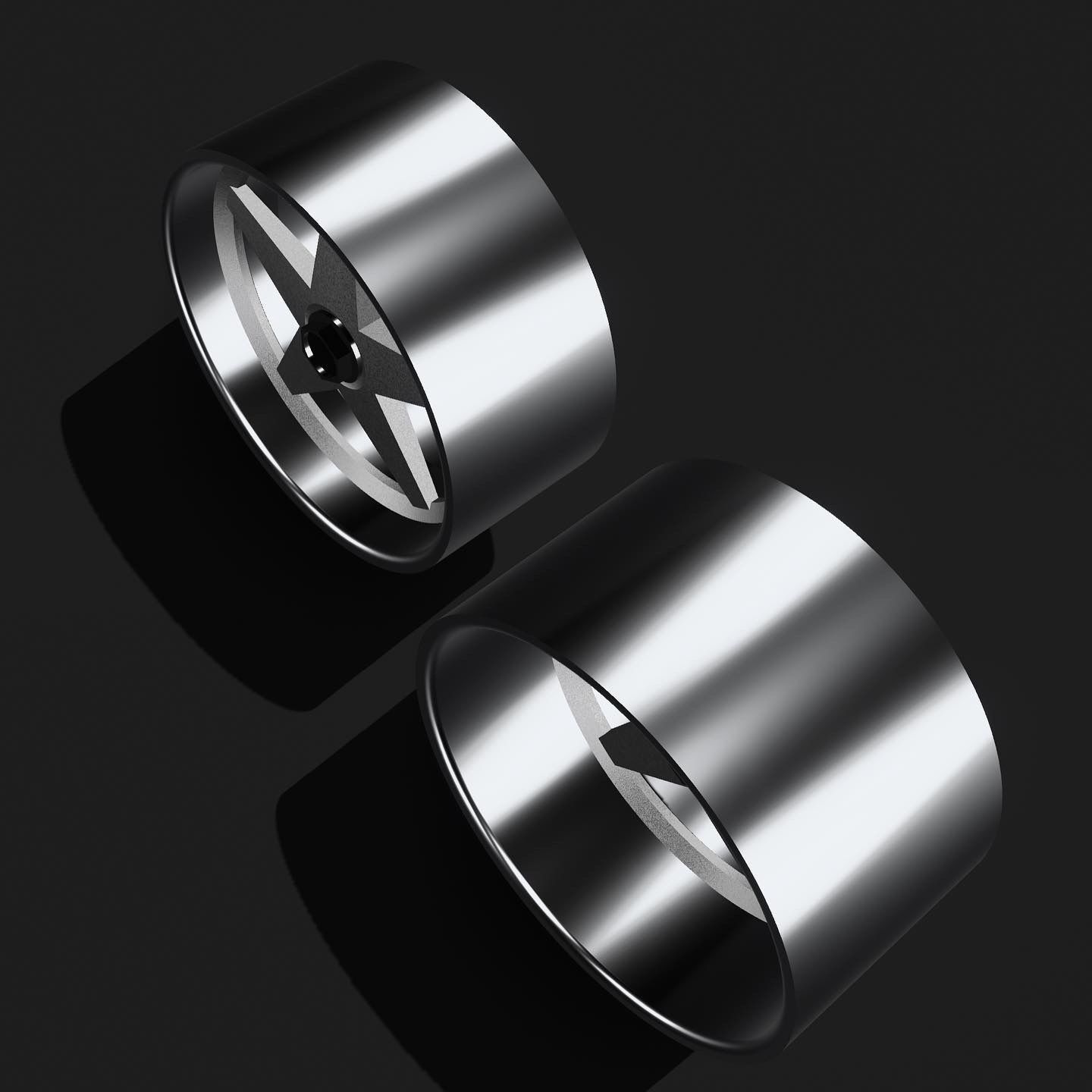 MOMO Star 3 pce Wheels staggered rims deep dish 3D print model_1