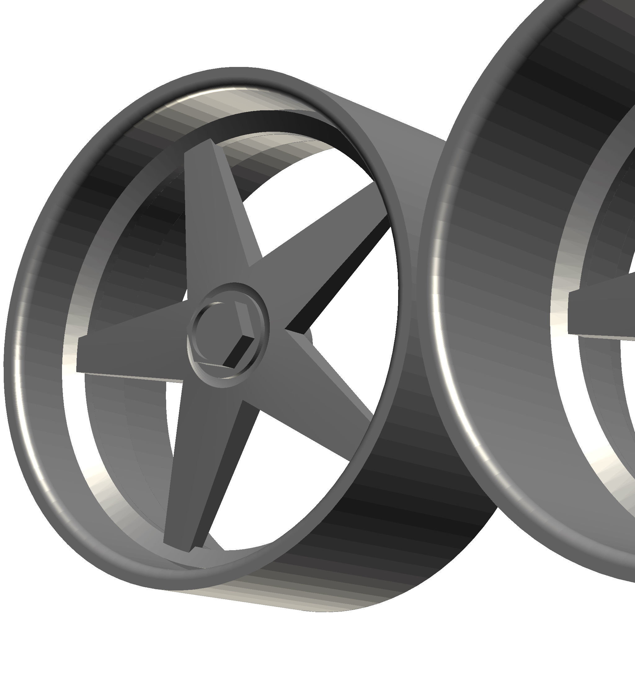 MOMO Star 3 pce Wheels staggered rims deep dish 3D print model_8