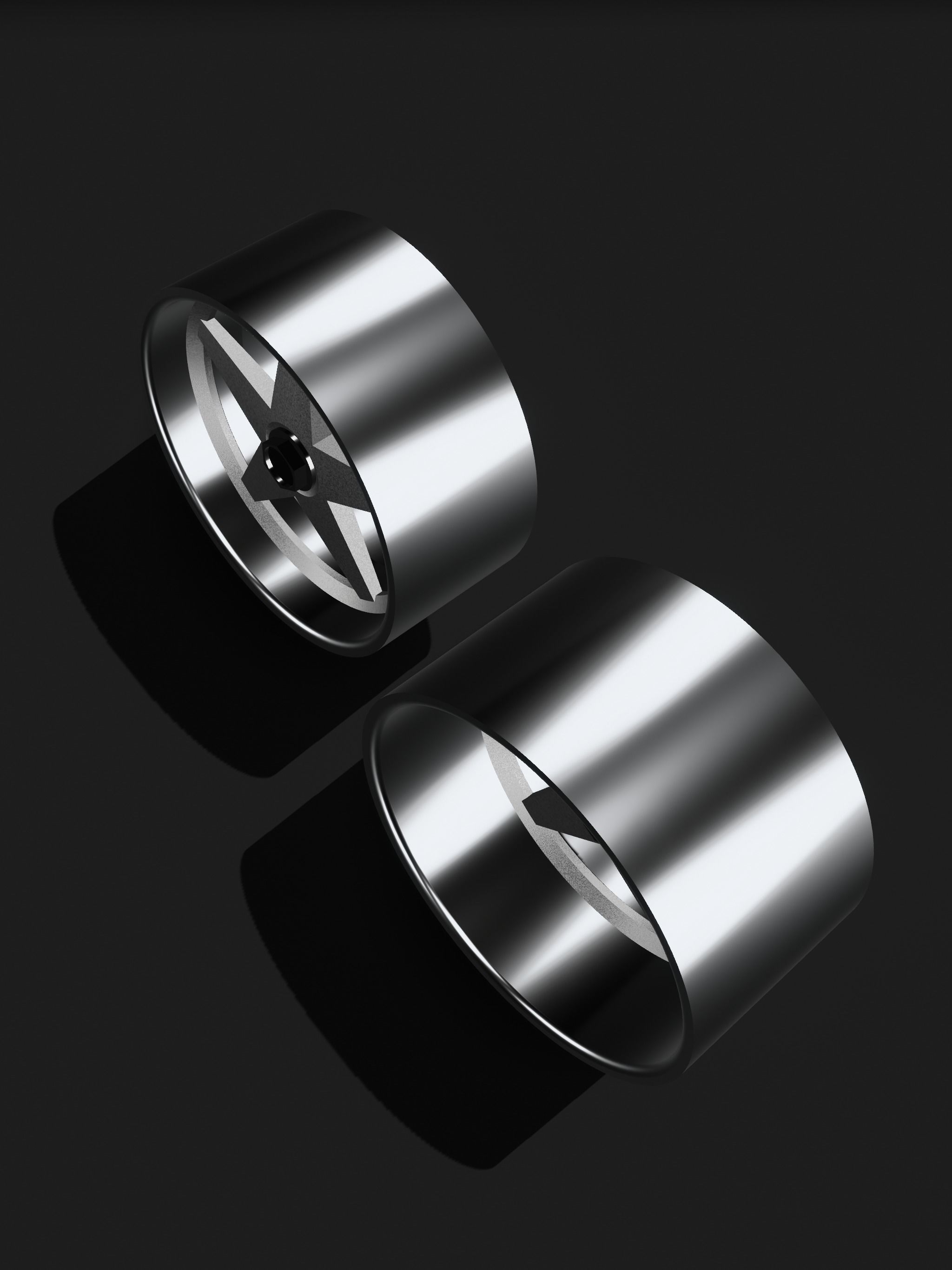 MOMO Star 3 pce Wheels staggered rims deep dish 3D print model_11