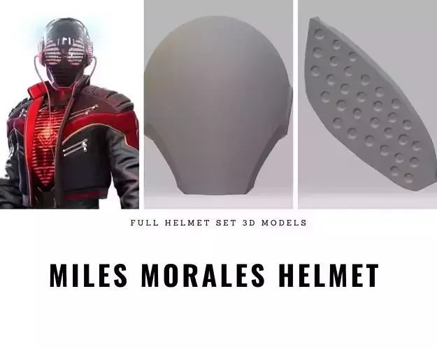 Spider-Man Miles Morales helmet 3D print model