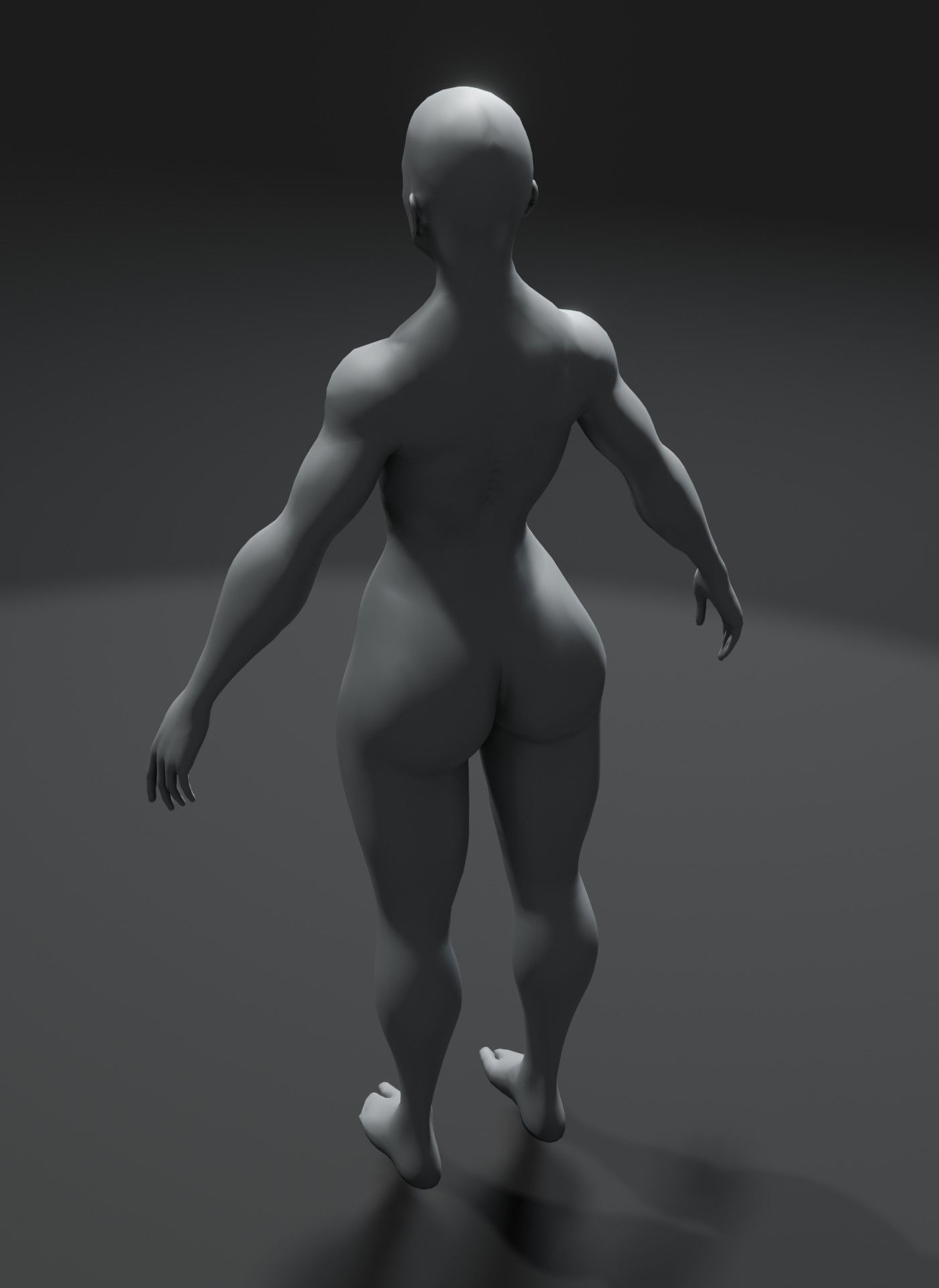 Superhero Muscular Human Male Female Body Base Mesh 10k Polygons 3D Model Collection_42