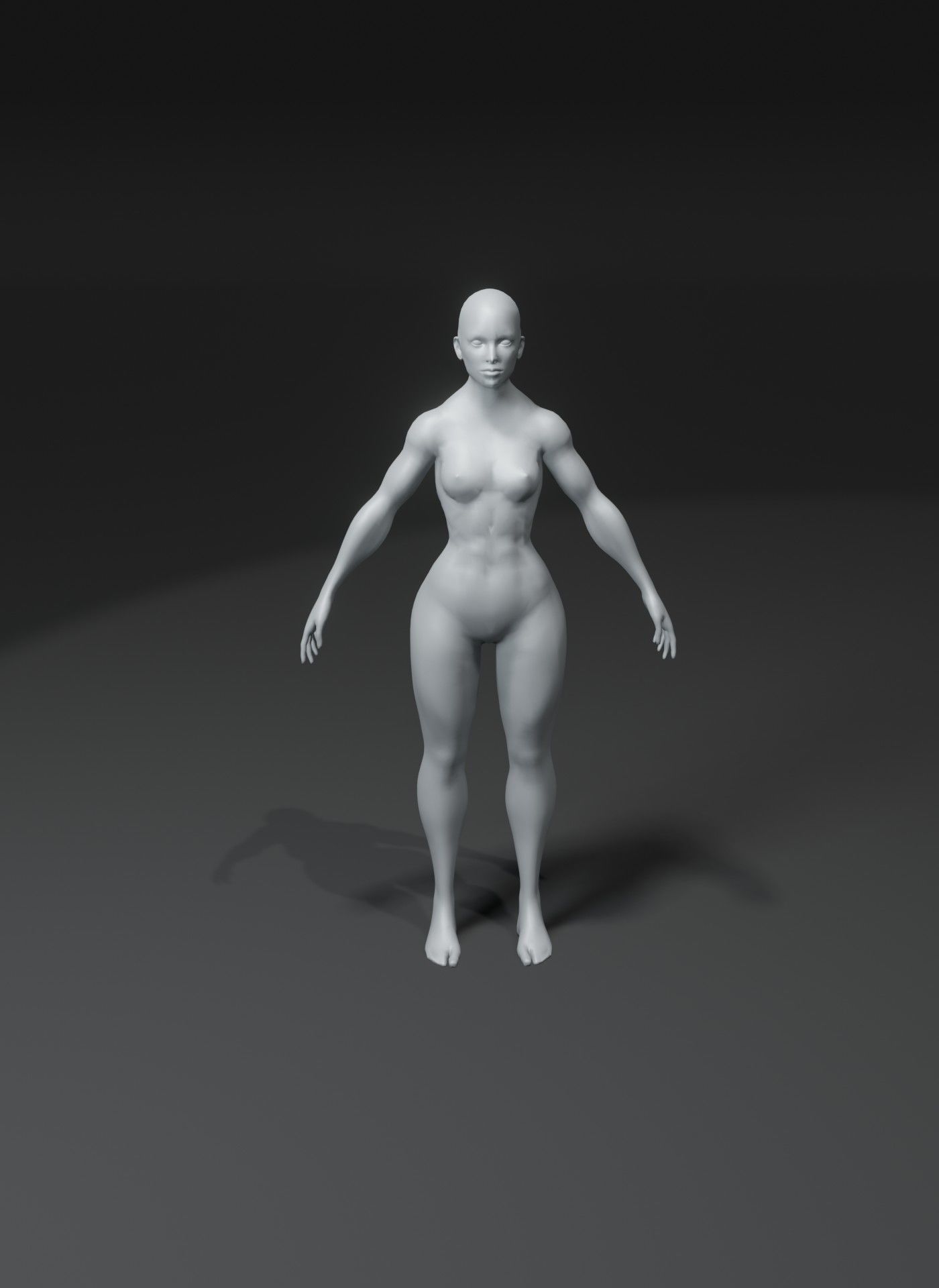 Superhero Muscular Human Male Female Body Base Mesh 10k Polygons 3D Model Collection_37