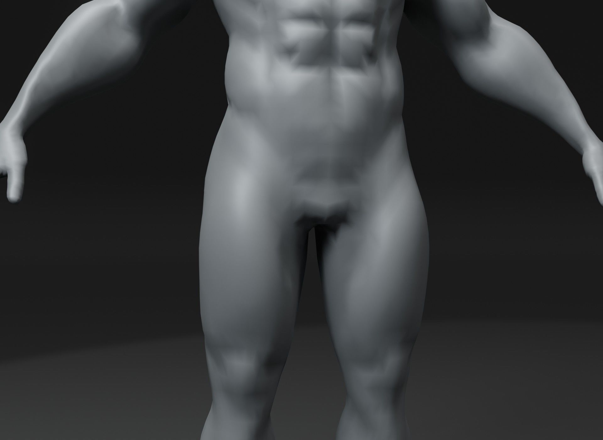 Superhero Muscular Human Male Female Body Base Mesh 10k Polygons 3D Model Collection_19