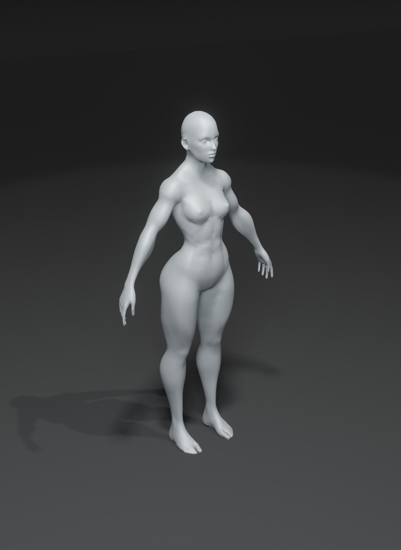 Superhero Muscular Human Male Female Body Base Mesh 10k Polygons 3D Model Collection_28
