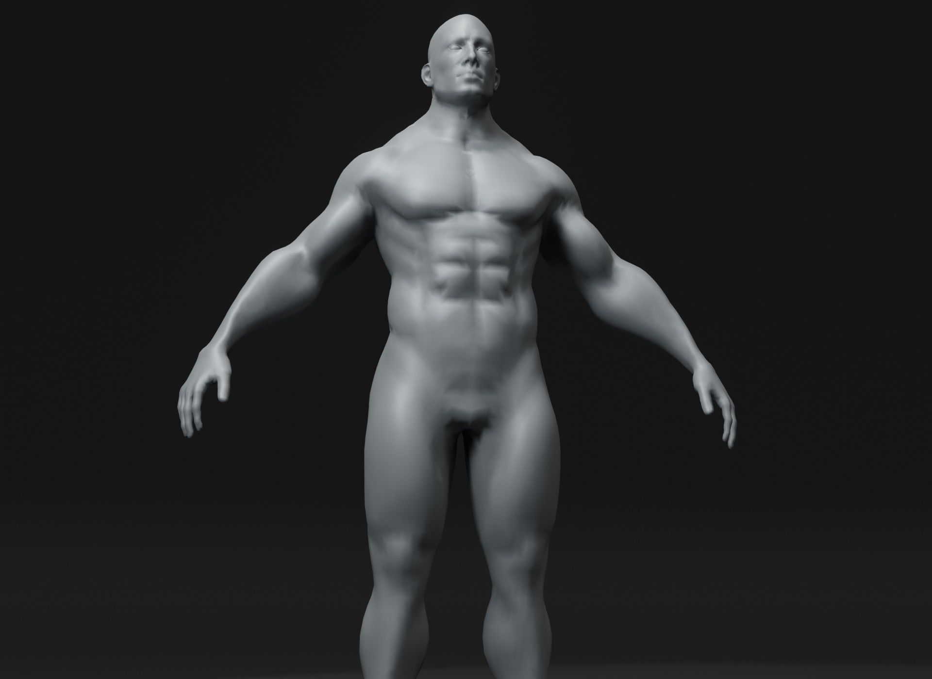 Superhero Muscular Human Male Female Body Base Mesh 10k Polygons 3D Model Collection_11