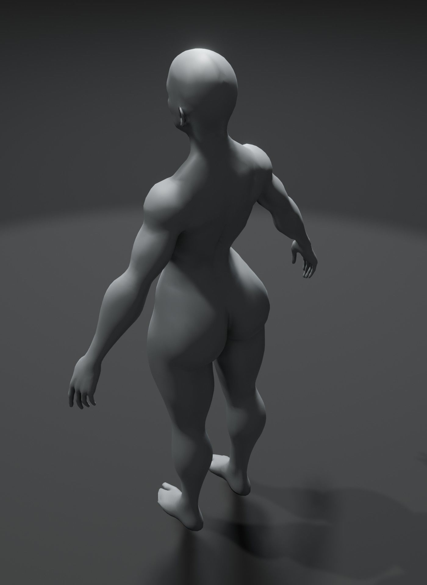 Superhero Muscular Human Male Female Body Base Mesh 10k Polygons 3D Model Collection_41