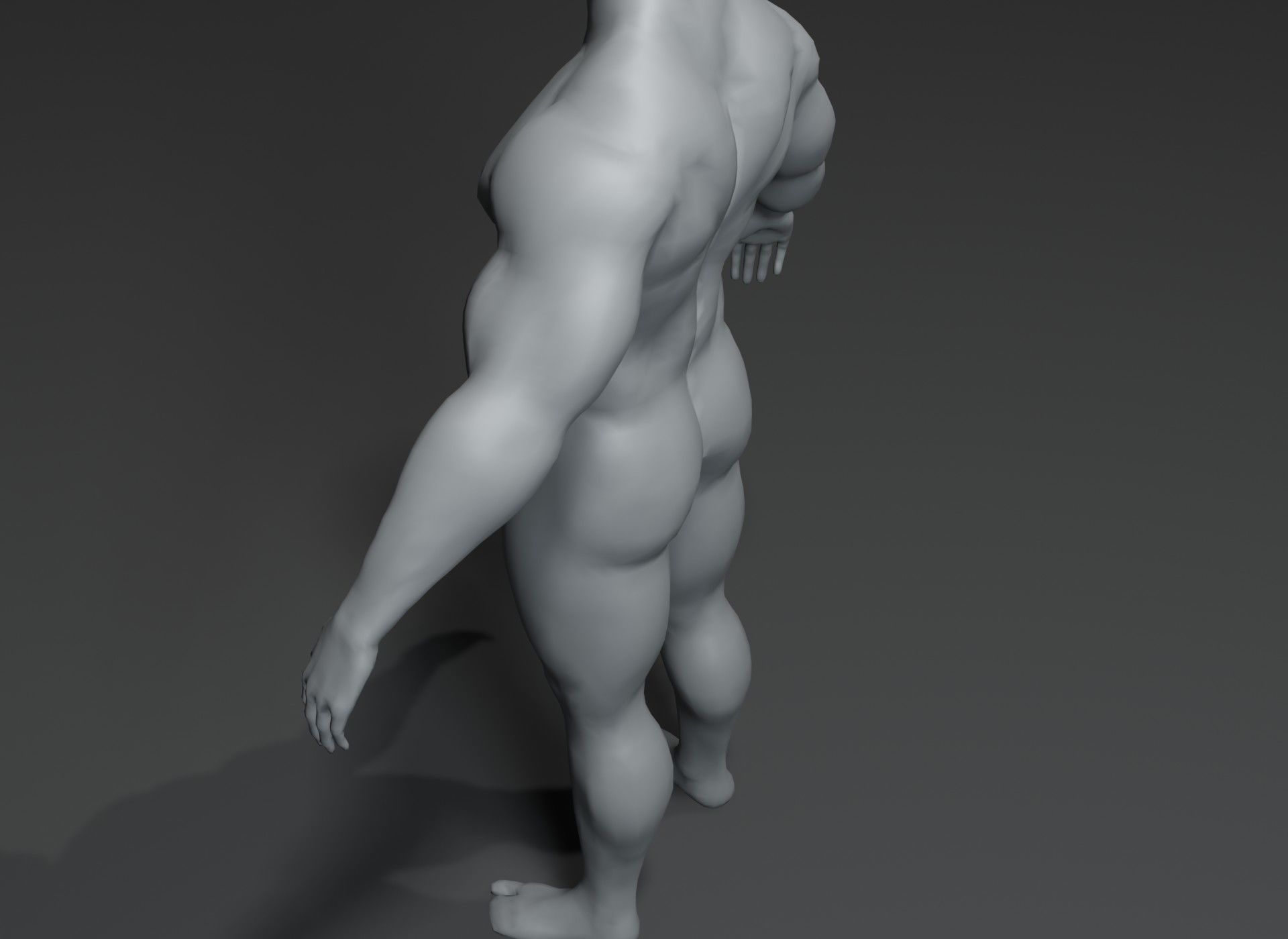 Superhero Muscular Human Male Female Body Base Mesh 10k Polygons 3D Model Collection_9