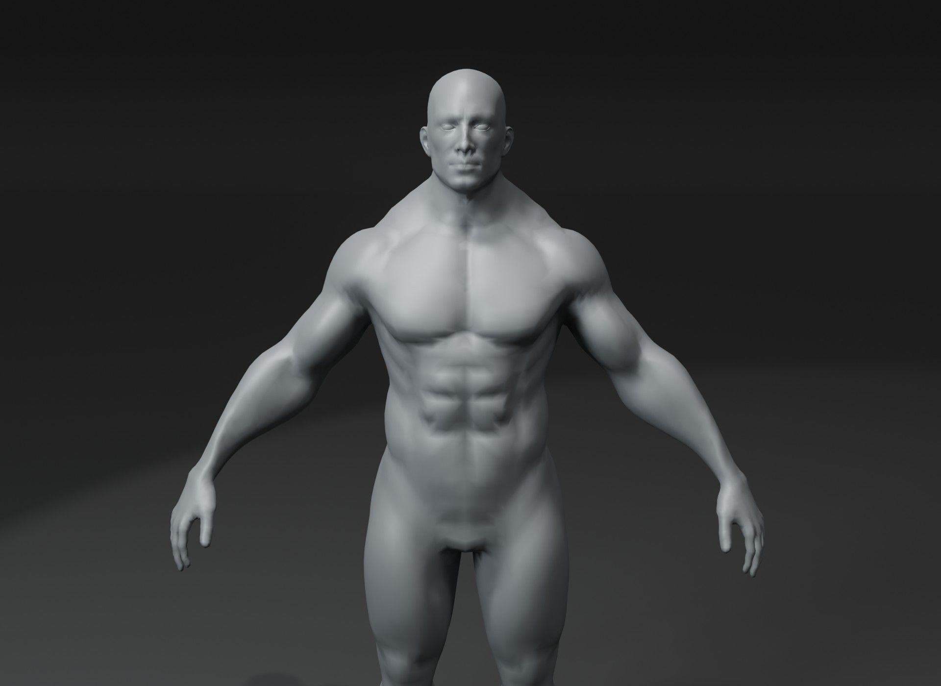 Superhero Muscular Human Male Female Body Base Mesh 10k Polygons 3D Model Collection_14