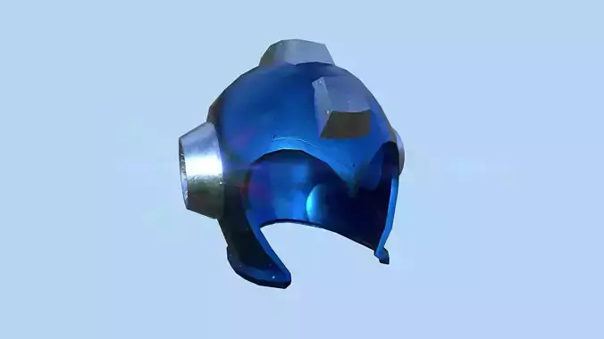 Megaman Helmet 02 Blue Metal - Character Design Fashion