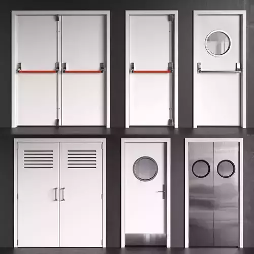 Set 5 fire double doors with handle push anti-panic