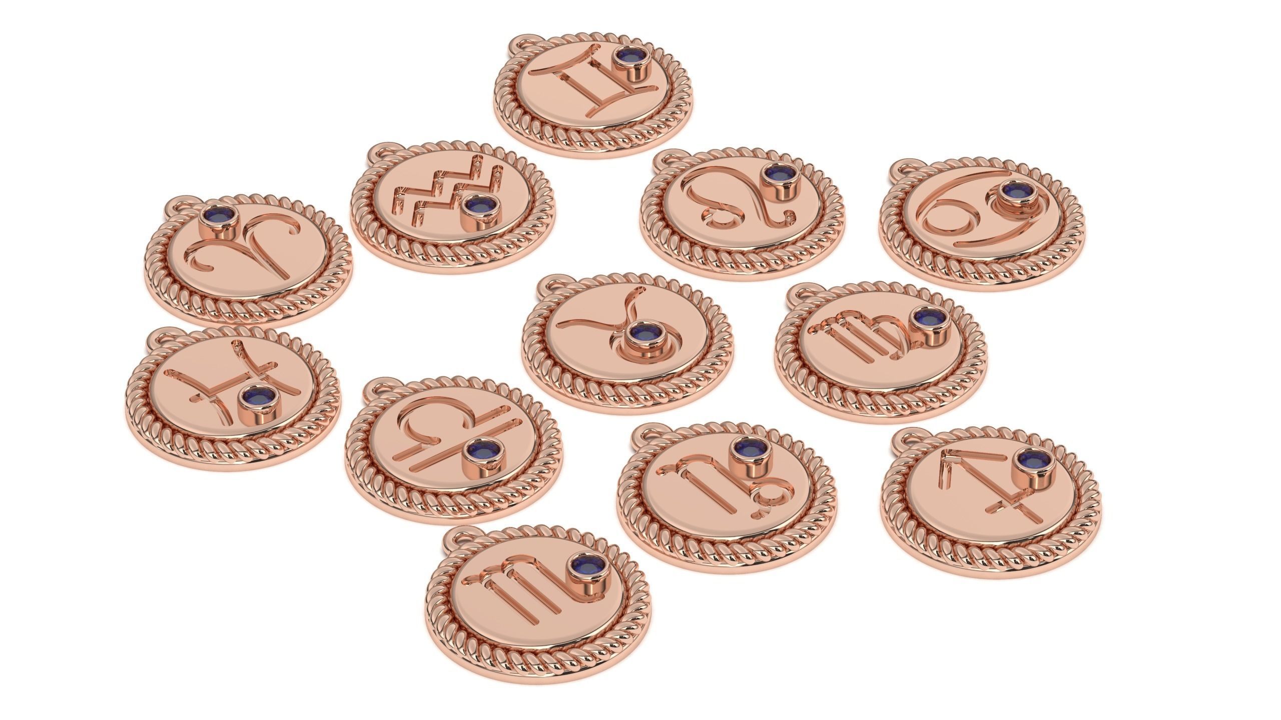 zodiac libra Leo Aries cancer 12 design  3D print model_1