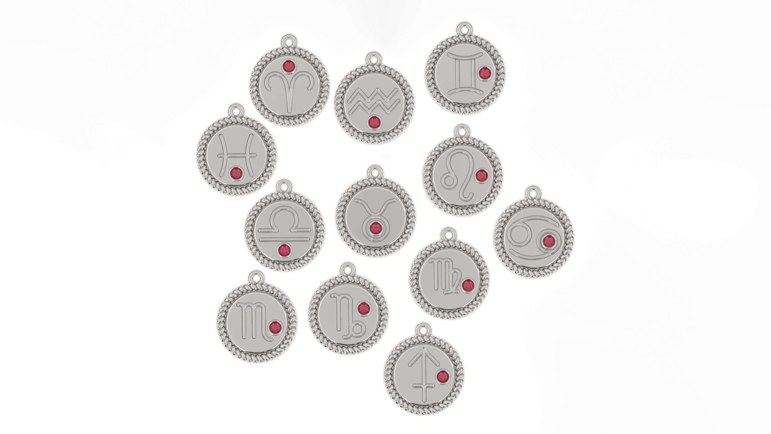 zodiac libra Leo Aries cancer 12 design  3D print model_8