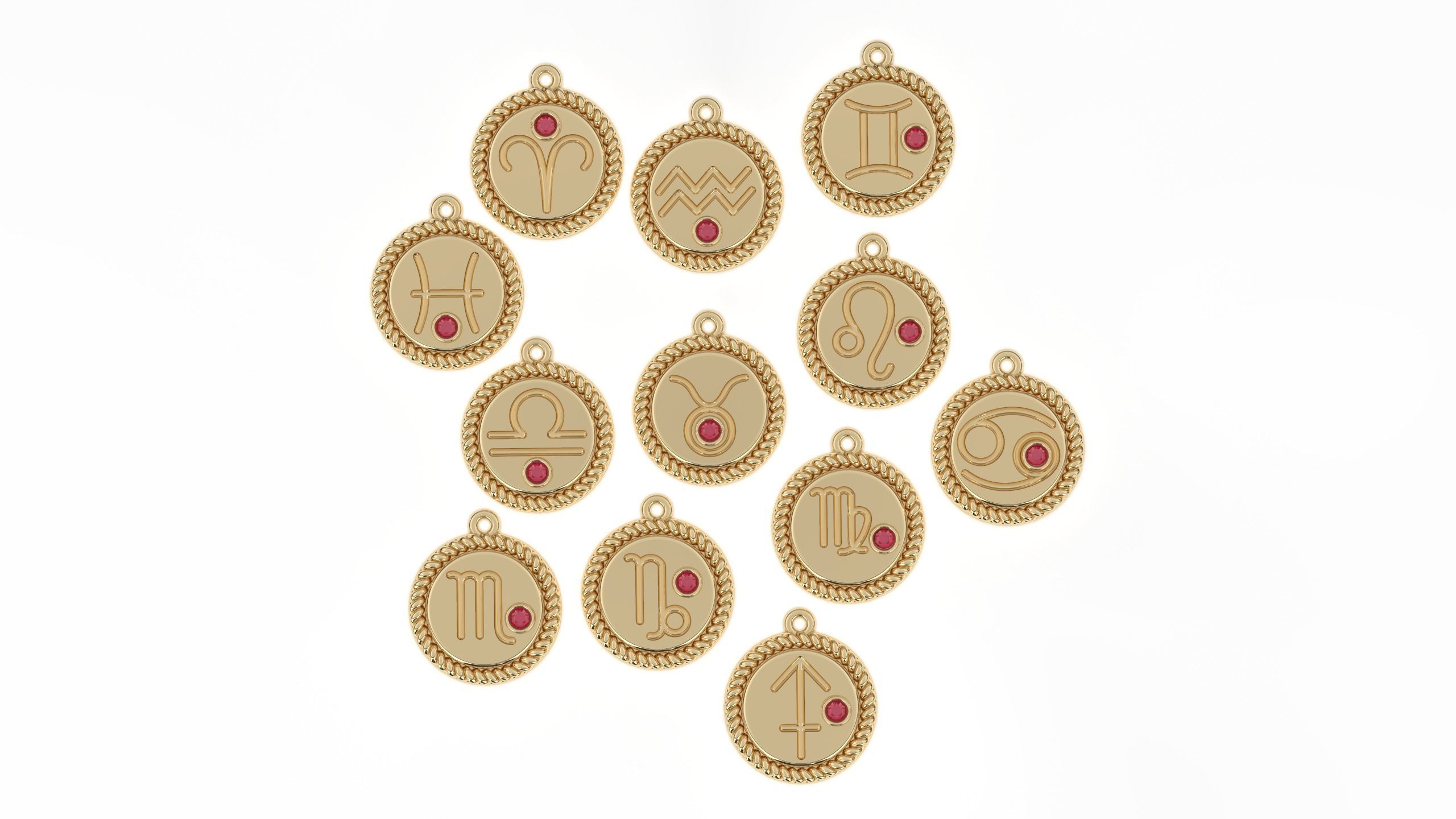 zodiac libra Leo Aries cancer 12 design  3D print model_7