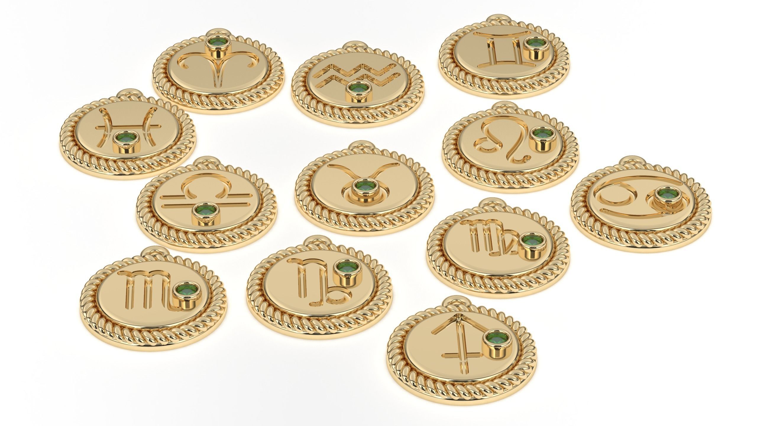 zodiac libra Leo Aries cancer 12 design  3D print model_5