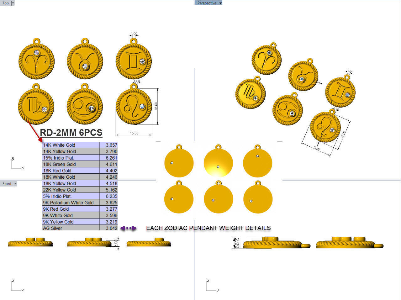 zodiac libra Leo Aries cancer 12 design  3D print model_2