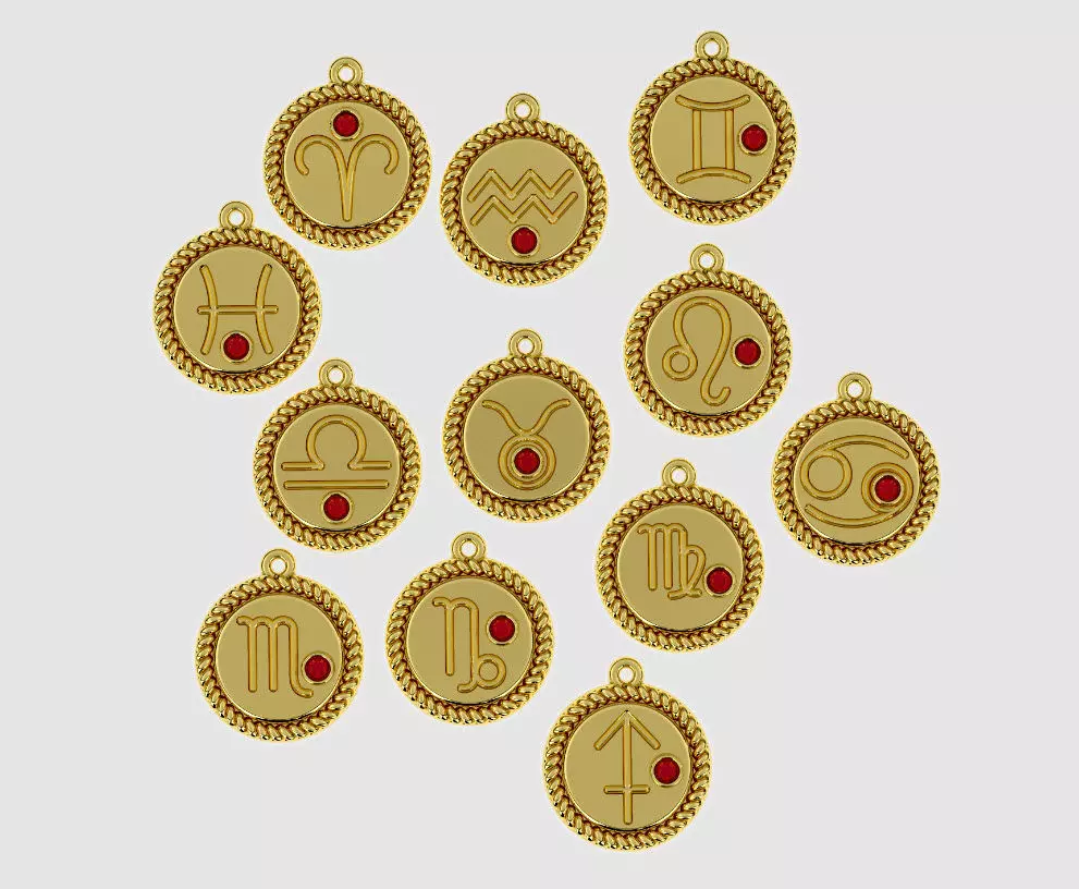 zodiac libra Leo Aries cancer 12 design  3D print model_0