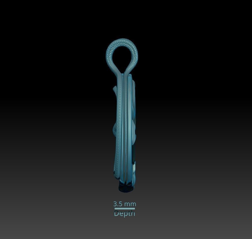 Ankh Coin Pendant with Snakes hook 3D print model_4