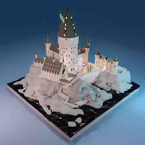 Hogwarts Castle from Harry Potter Low-poly 3D model