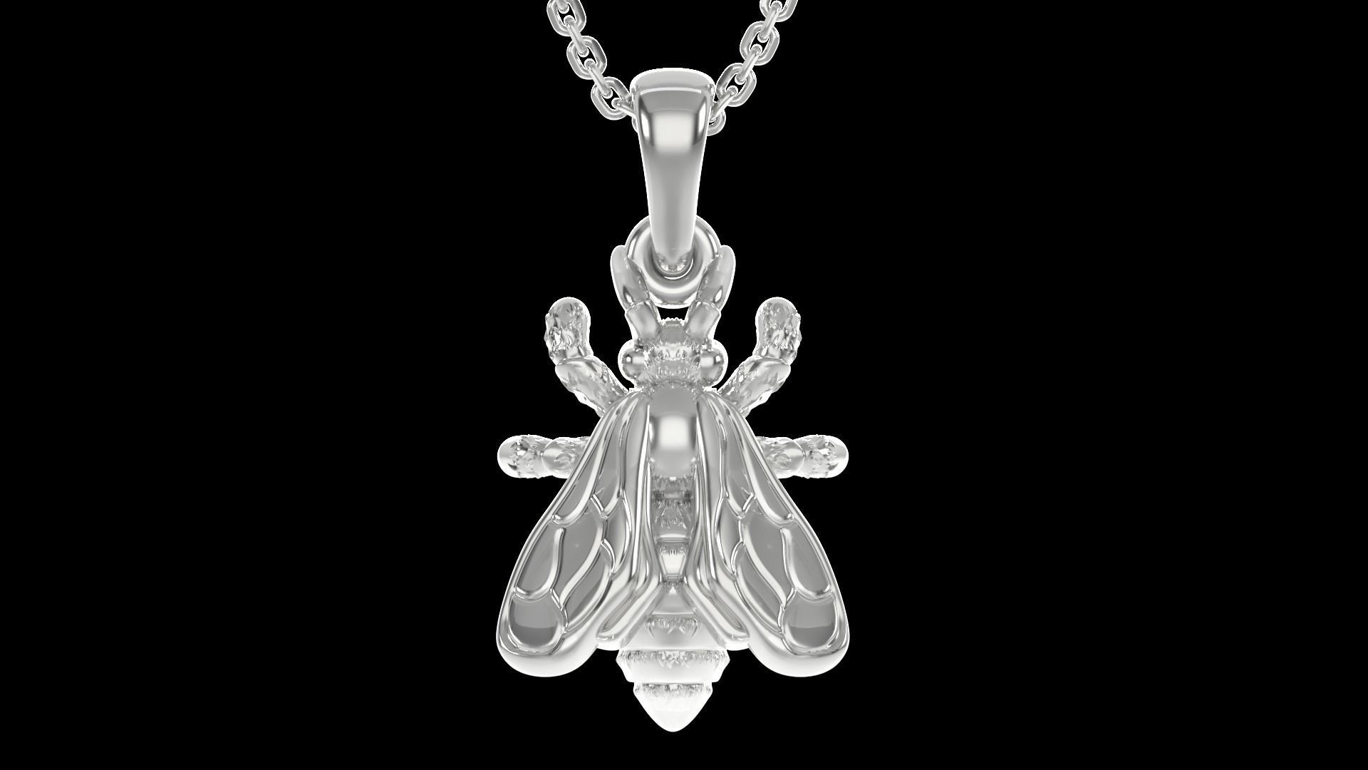 Realistic Bee pendant 3D print model_3