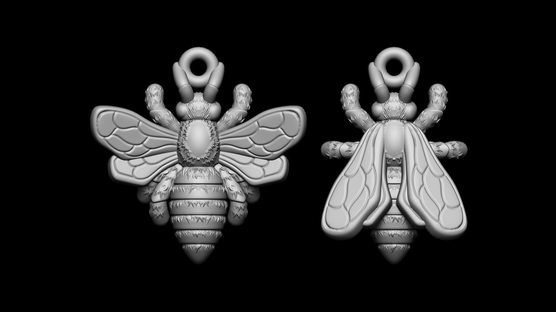 Realistic Bee pendant 3D print model_2
