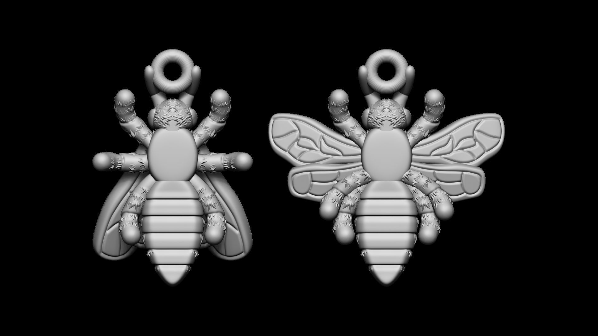Realistic Bee pendant 3D print model_10