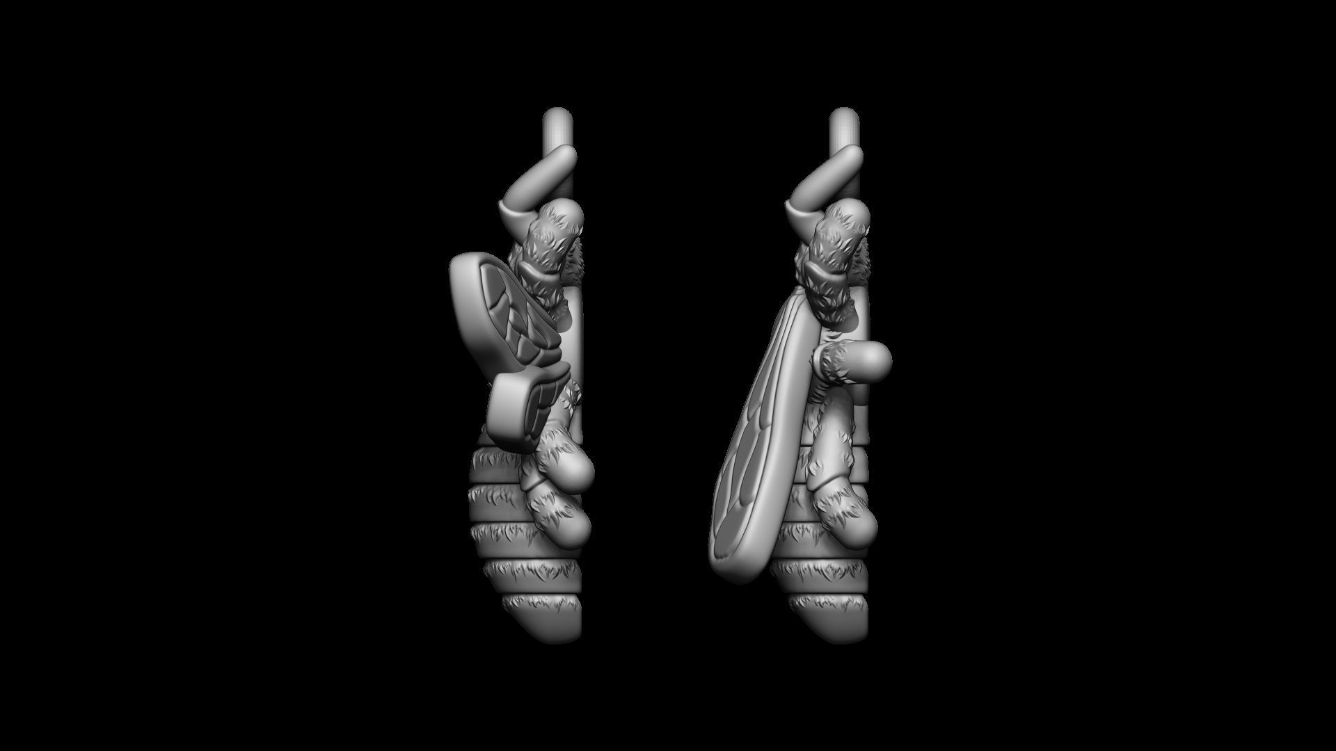 Realistic Bee pendant 3D print model_11