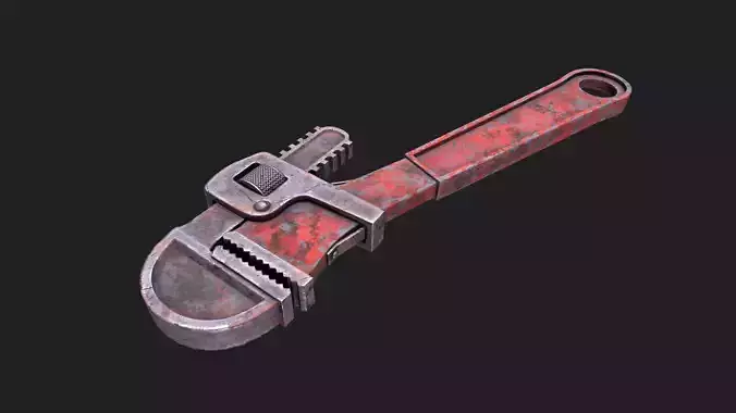 Game Ready Rusty Wrench Low-poly 3D model
