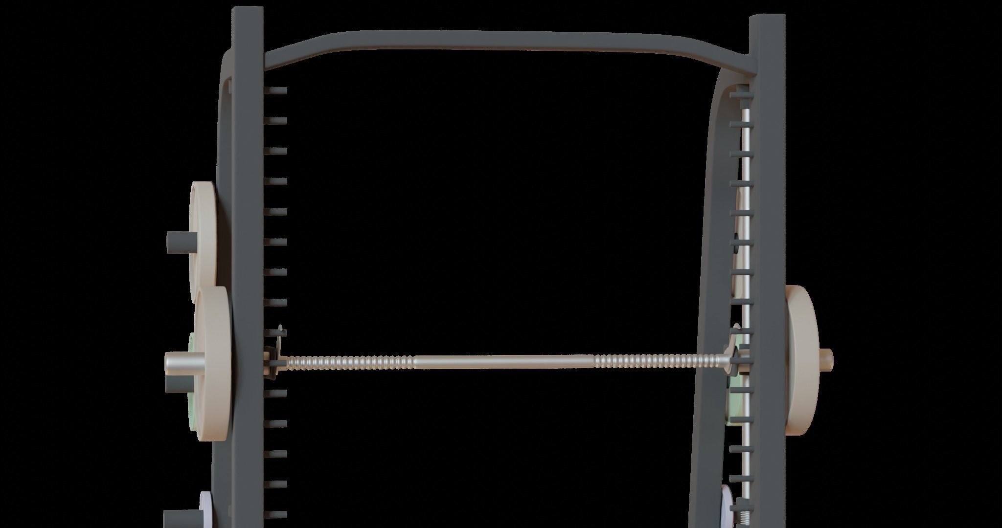 Gym machine equipment Smith machine and Incline bench 3D model_9