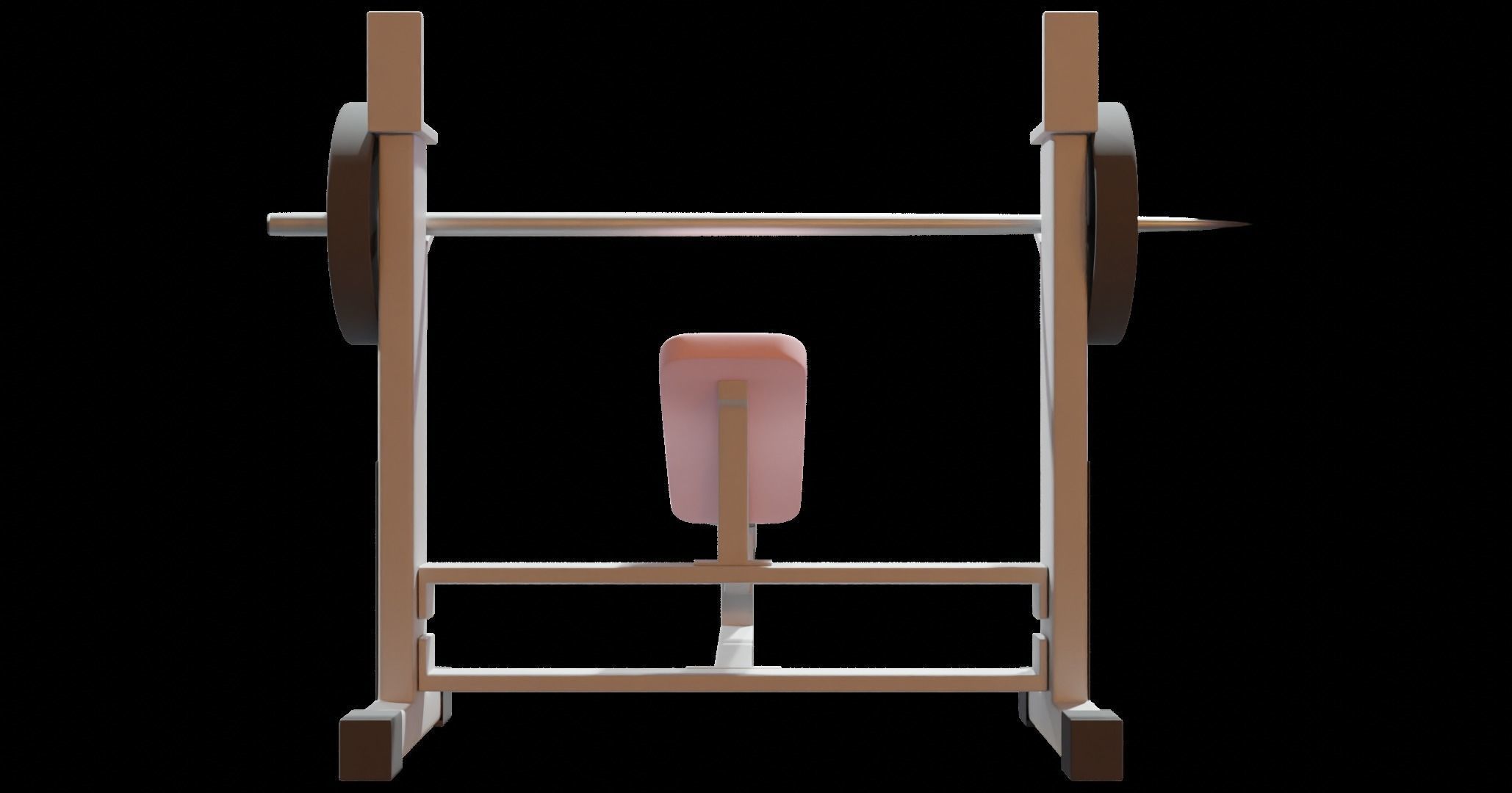 Gym machine equipment Smith machine and Incline bench 3D model_7