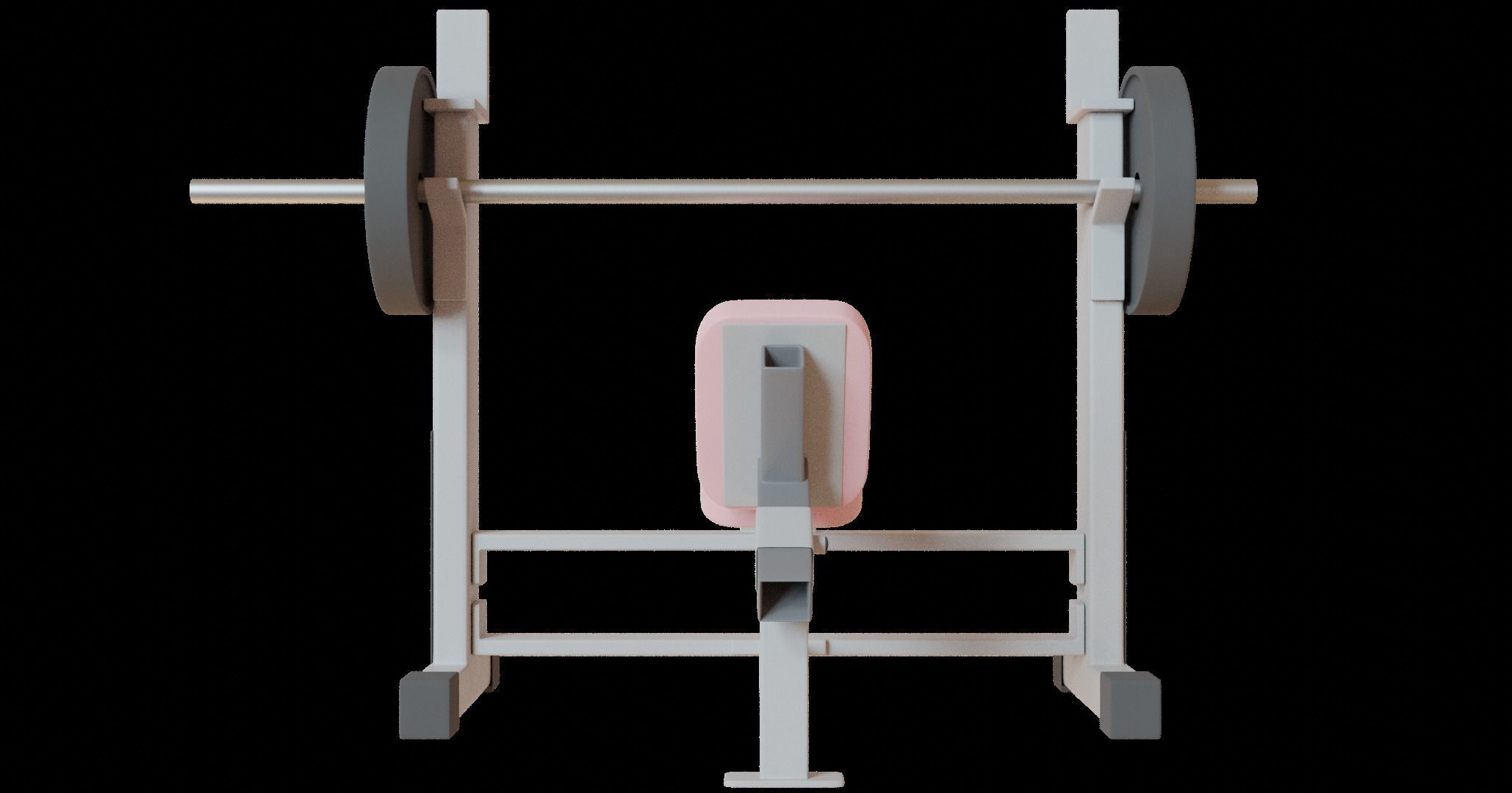 Gym machine equipment Smith machine and Incline bench 3D model_4