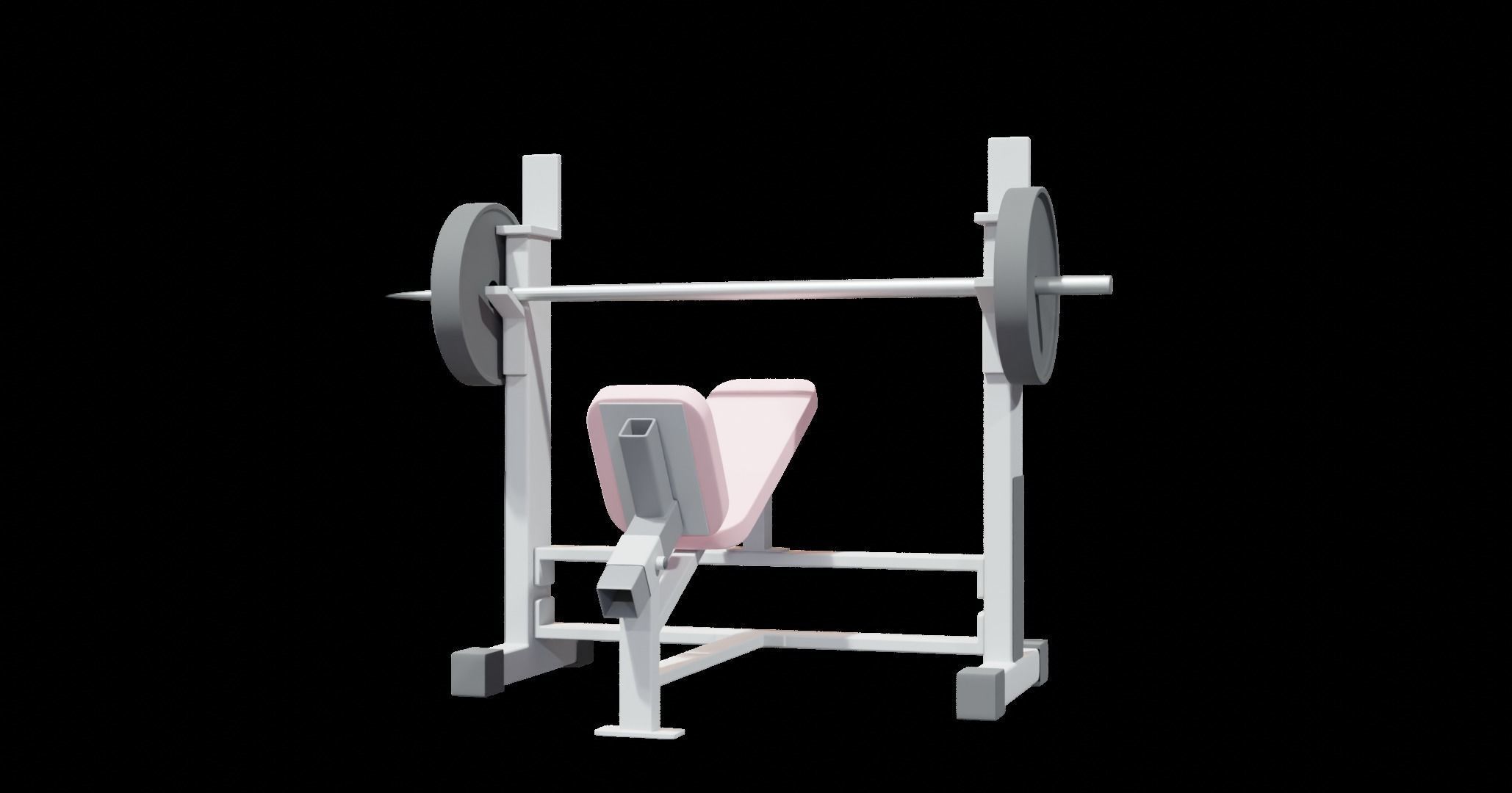 Gym machine equipment Smith machine and Incline bench 3D model_6