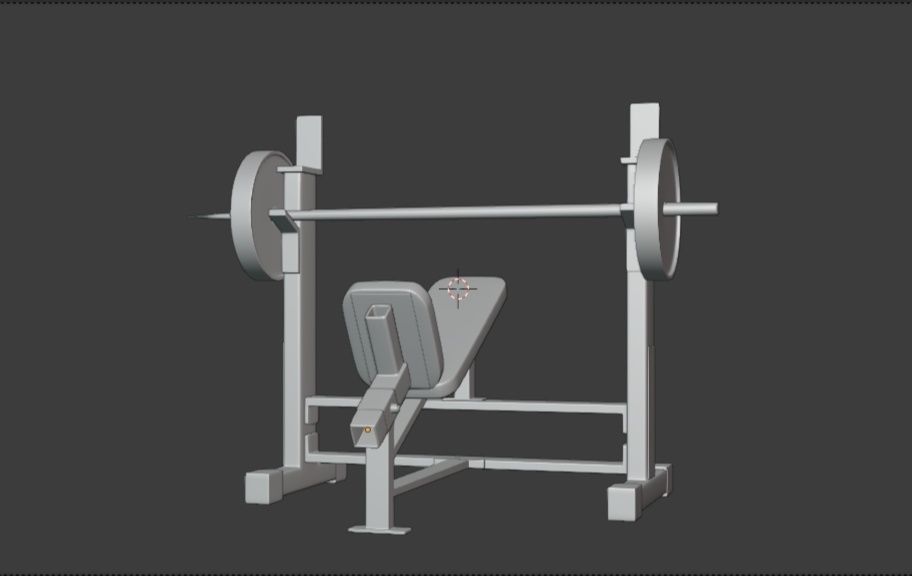 Gym machine equipment Smith machine and Incline bench 3D model_2