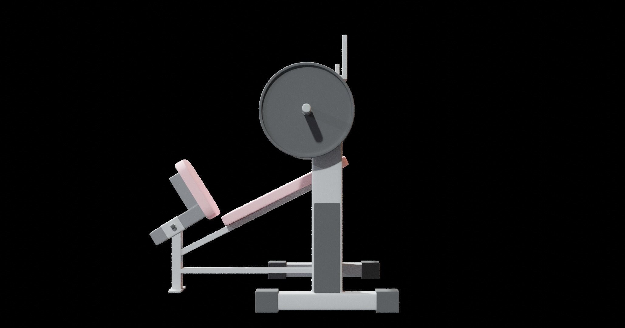 Gym machine equipment Smith machine and Incline bench 3D model_8