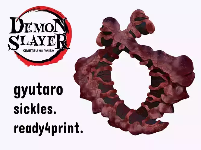 Upper moon 6 Gyutaro sickle weapon for 3d printing 3D print model