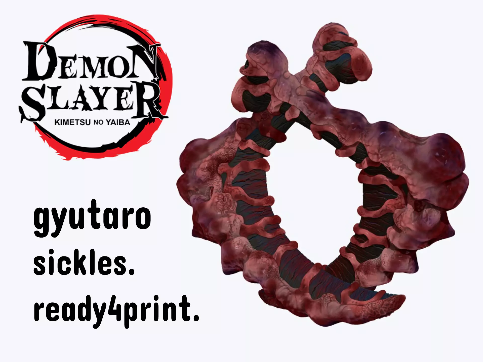 Upper moon 6 Gyutaro sickle weapon for 3d printing 3D print model_0