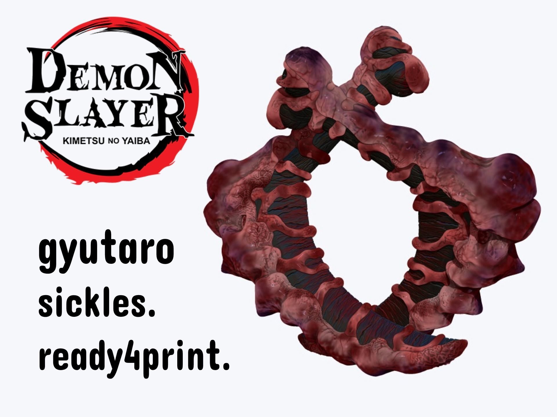 Upper moon 6 Gyutaro sickle weapon for 3d printing 3D model 3D