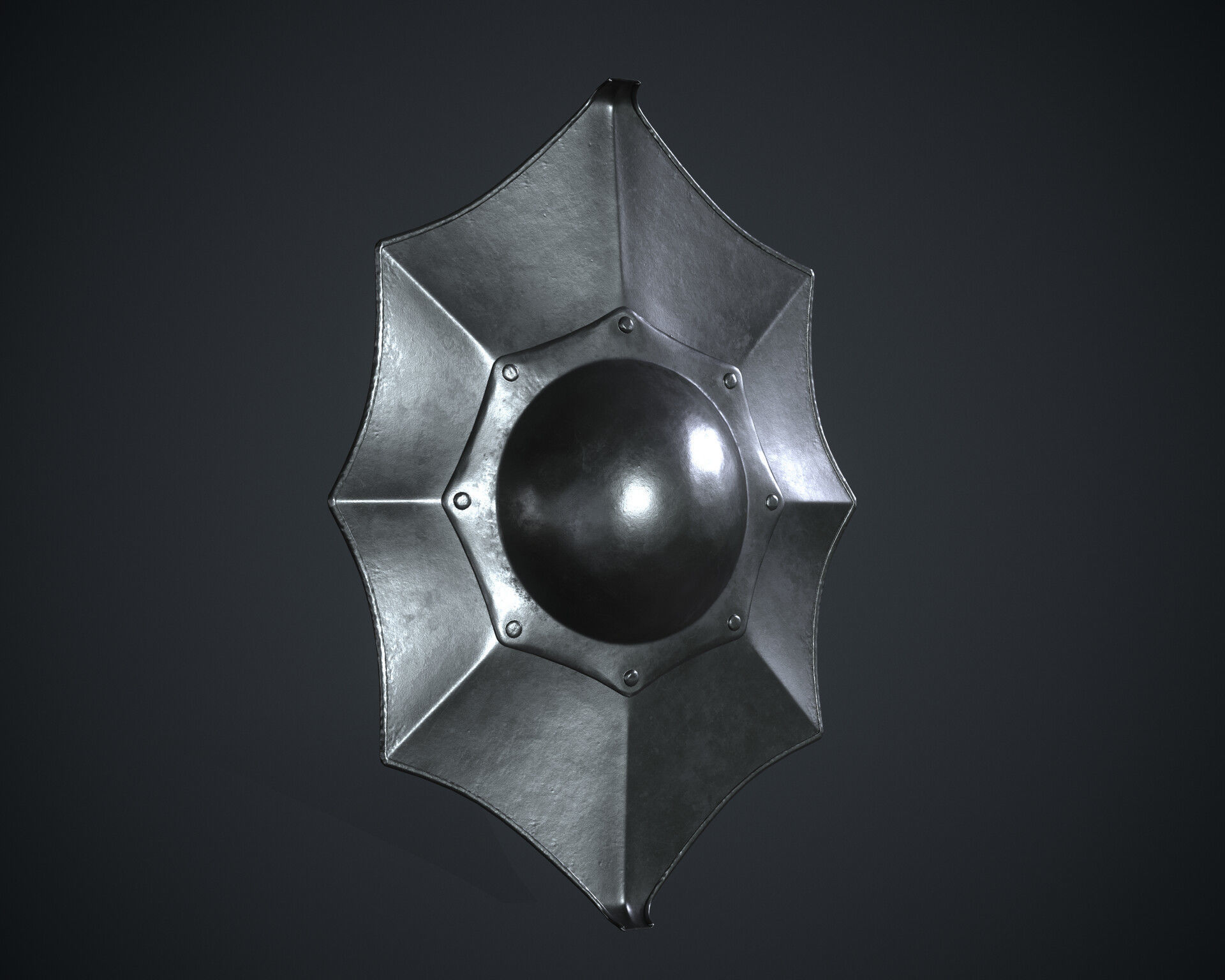 Talhoffer Buckler Shield Low-poly 3D model_1