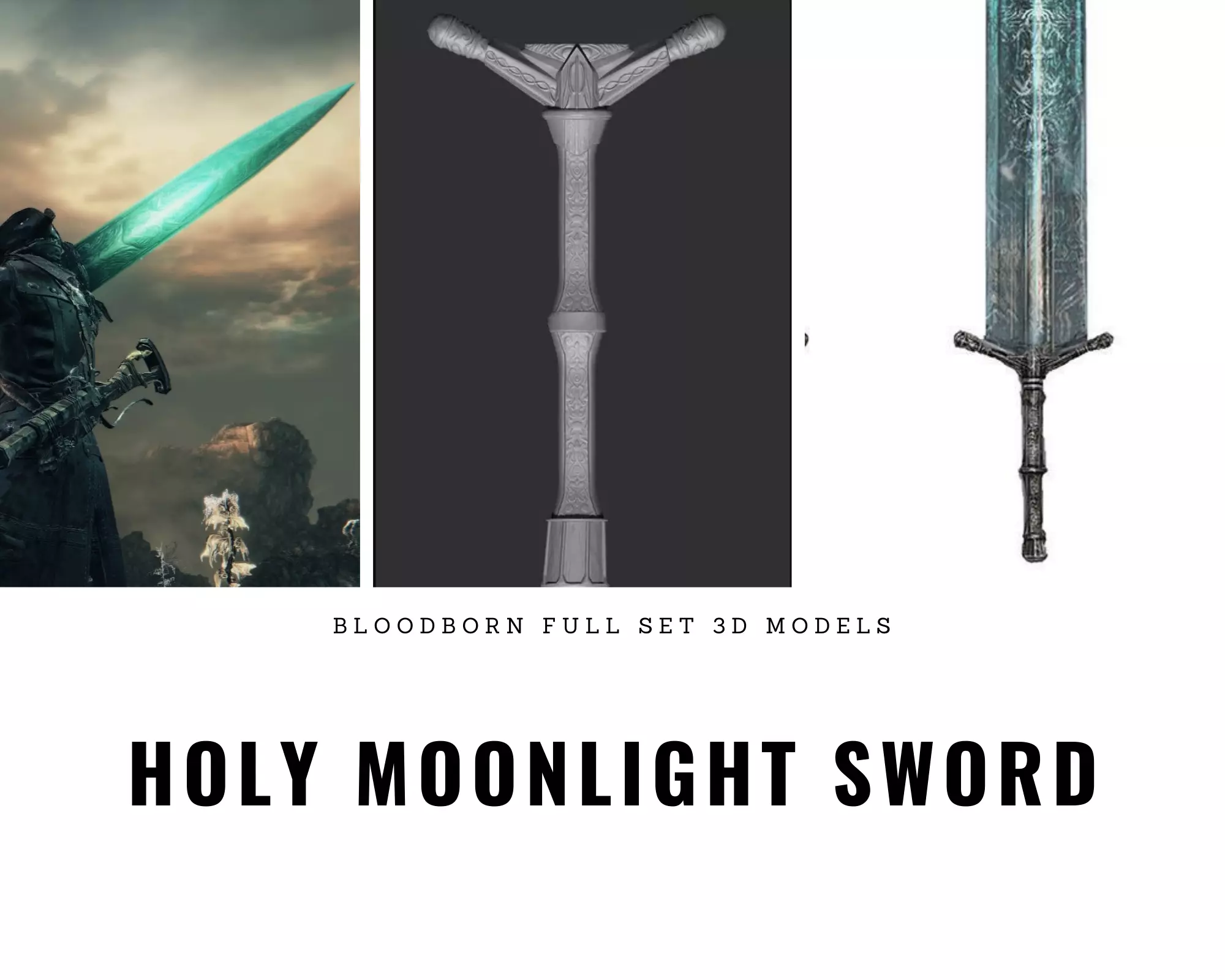 Holy Moonlight Sword handle Bloodborne 3D print model_0