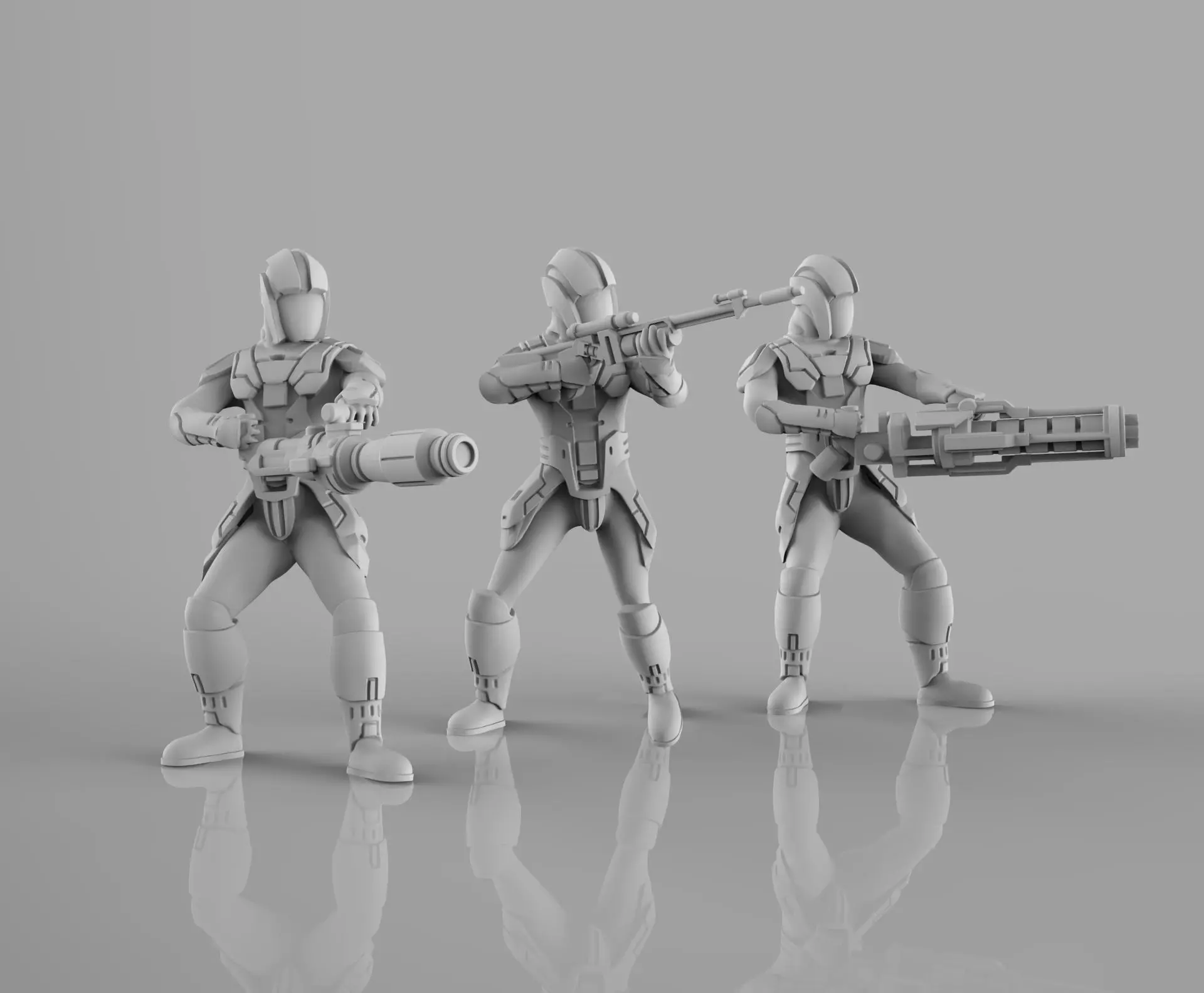Ancient Dark Troopers Heavy Weapons Team 3D print model_0