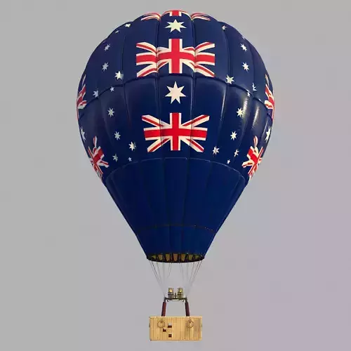 AustralianFlag-Parachute hot air balloon with australian flag 3D model